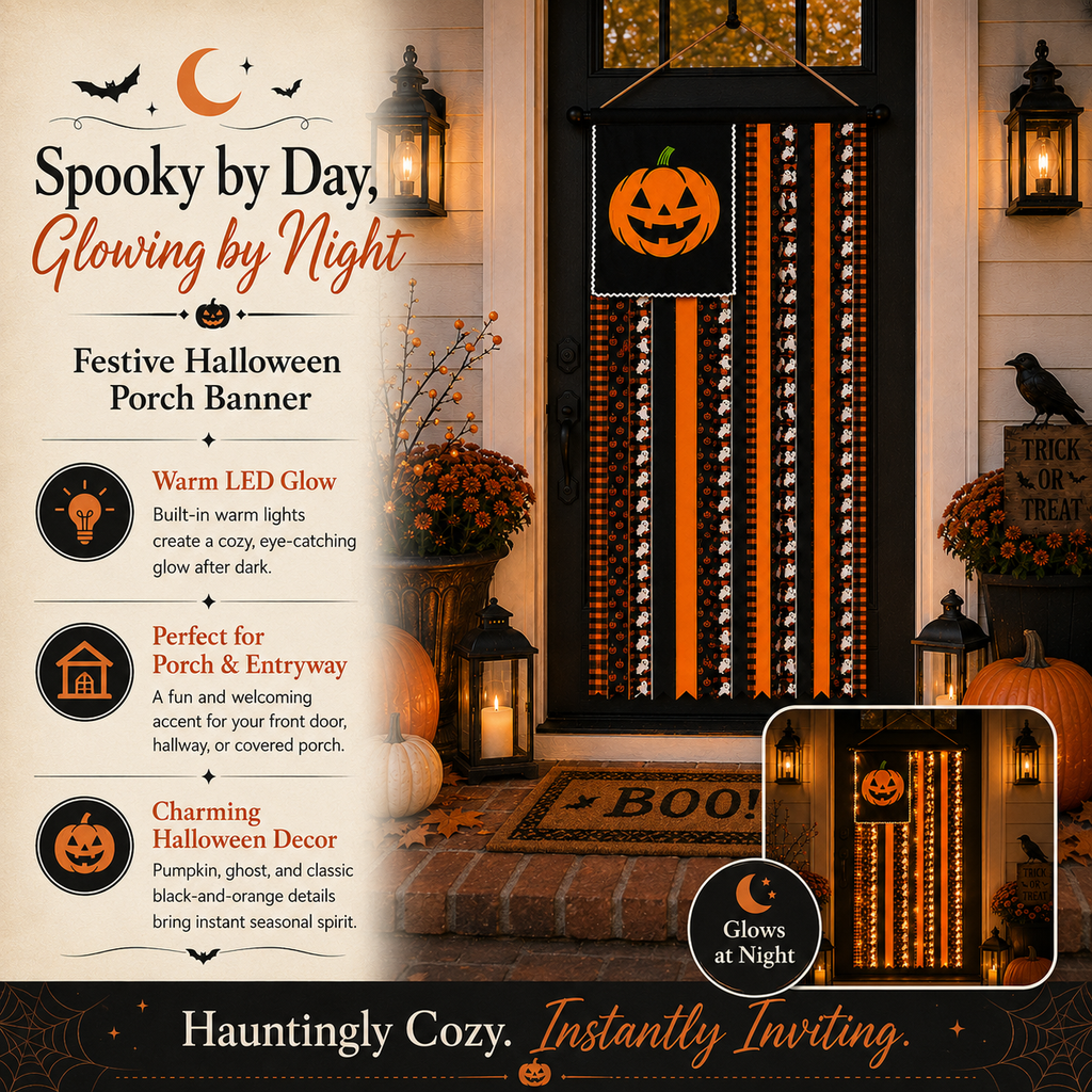 🎃Lighted Halloween Pumpkin Flag Hanging Banner
