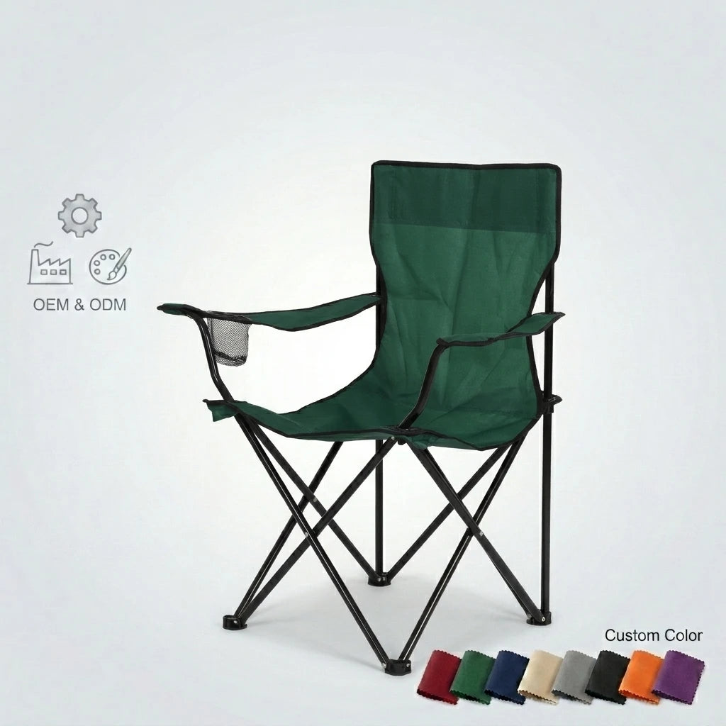 Oxford Heavy Duty Portable Folding Camping Chair Cup Holder Outdoor Beach Chairs for Fishing Picnic BBQ Hiking Lawn Garden Patio