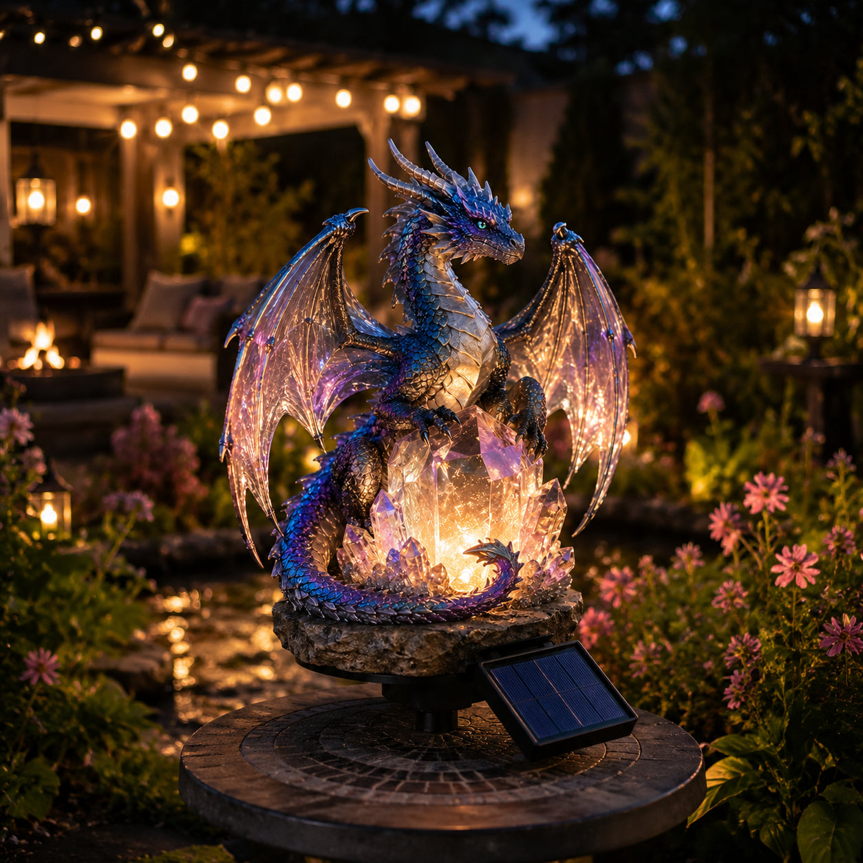 Amethyst Crystal Dragon✨️Solar Dragon Crystal Garden Light